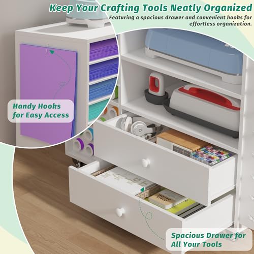 Cxq 2CZZ-729-0004 Craft Organization And Storage Cart Compatible With Cricut Machine Cricut Table thumb #4