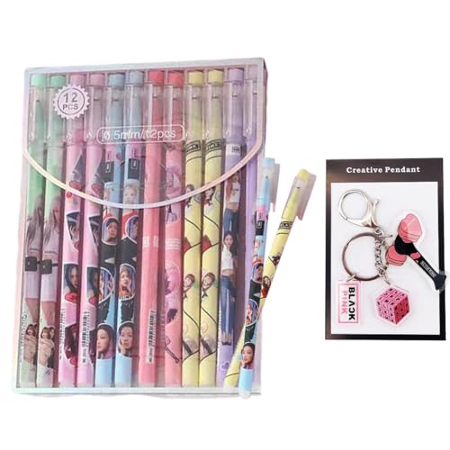 12 Pcs BP Bolígrafos Bonitos Bolígrafos Lindos Kawaii AnimalesTinta de Gel de...