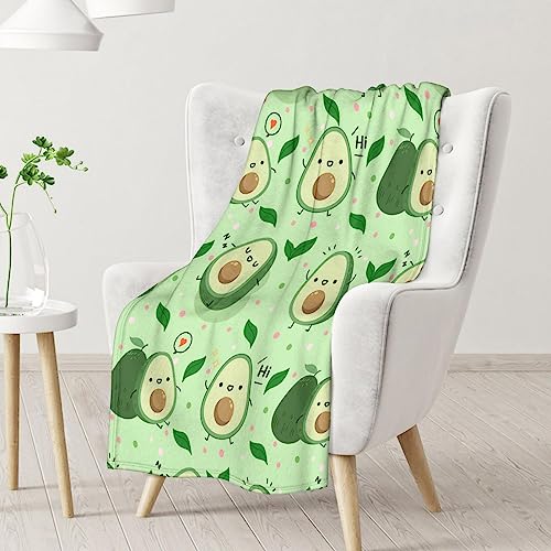 Blanket for Girls - 50"x60" Cute Avocado Throw Gifts - Green Soft Fuzzy Blankets for Bed, Couch & Living Room