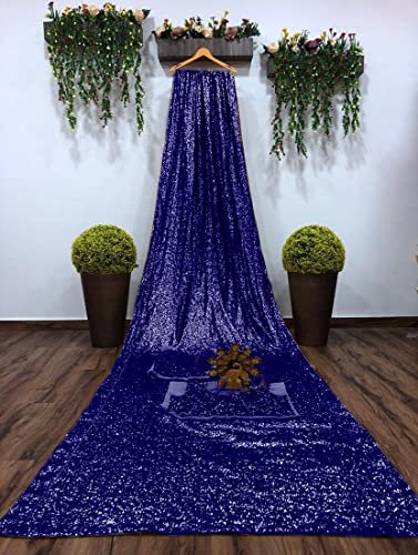 Image of Women's And Girl's Heavy Sequins Work Georgette Saree with Blouse (Wedding-Sequins-Party-Saree)