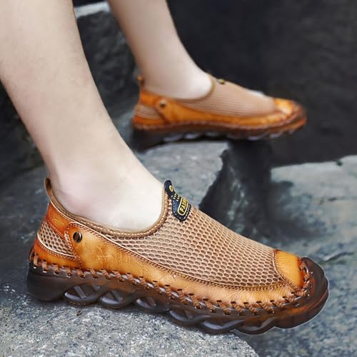 Men's Mesh Breathable Walking Loafers Outdoor Lightweight Slip-on Mesh Casual Hiking Shoes3