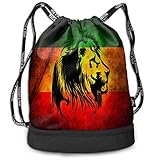  Ya Yi Feng Reggae Rasta Lion Drawstring Backpack Rucksack Sports Gym Cinch Sack Bag for Kids Gym Shoulder Bags Umhängetaschen