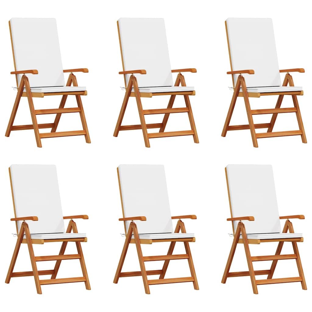 Set da 6 Sedie da Giardino in Legno di Teak 57x71,5x104 cm | Sedie reclinabili multiposizione per pranzo e relax all'aperto in terrazzo, balcone o veranda.
