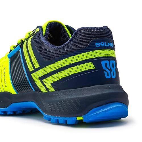 Image of SOLM8 S8 Cricket Shoes with Rubber Spikes - Performance Cleats for Men on Outdoor Turf /Grass, Featuring Wide Toe, Speed-Fit Lacing and New Gel Cushioned Insole