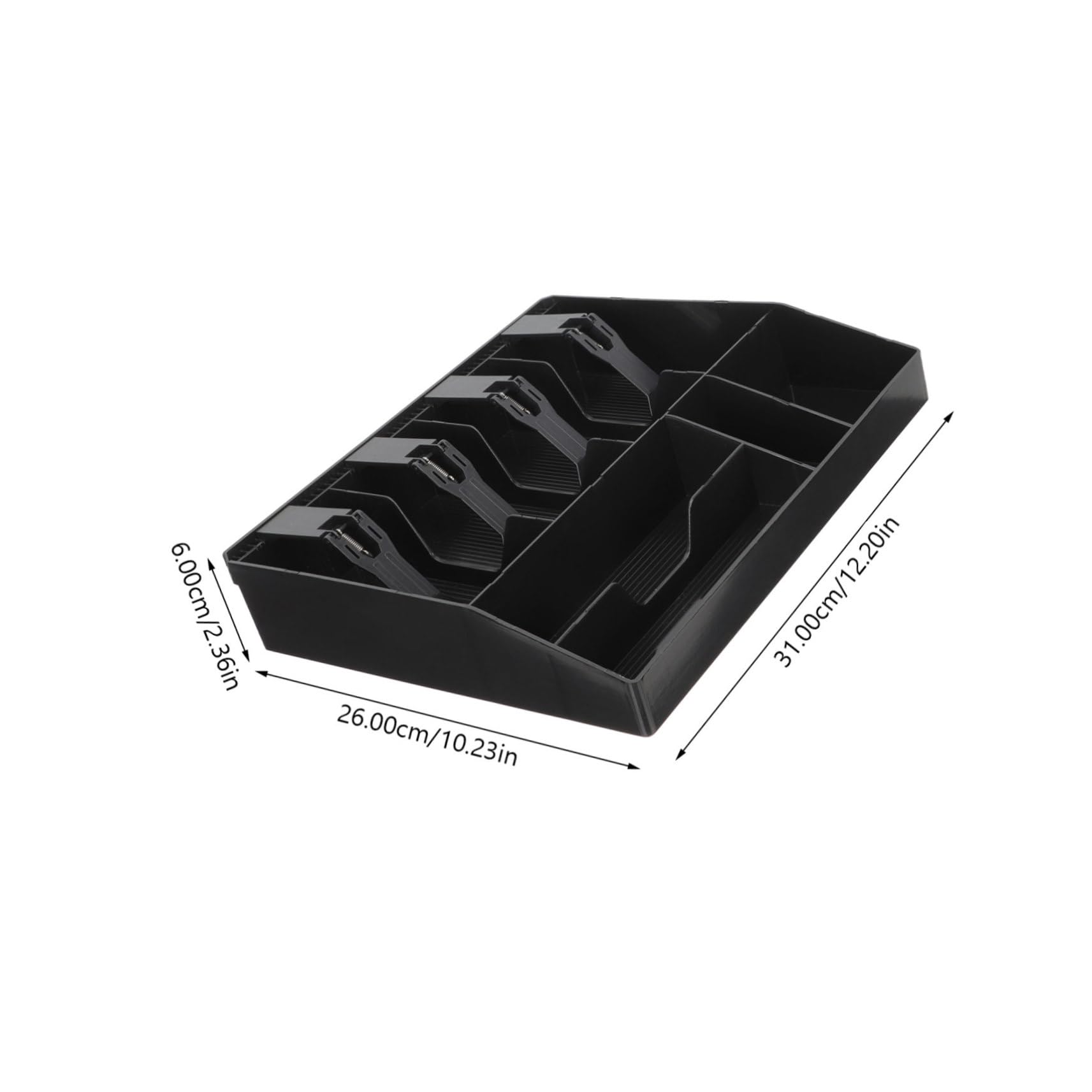 SHINEOFI 2piezas Caja Registradora con Múltiples Rejillas Cajón para Dinero Organizador de Cajón de Bandeja para Guardar Billetes y Monedas para Supermercado y Tienda