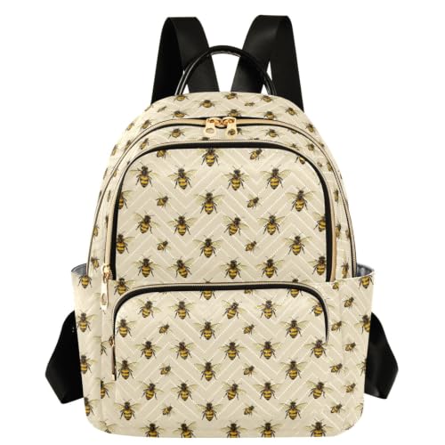 Mochila de abejas beige ergonómica para evitar dolores en deportes casual