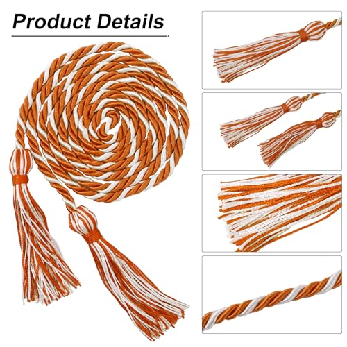 Image of GraduationMall Graduation Honor Cord 68 inch OrangeWhite