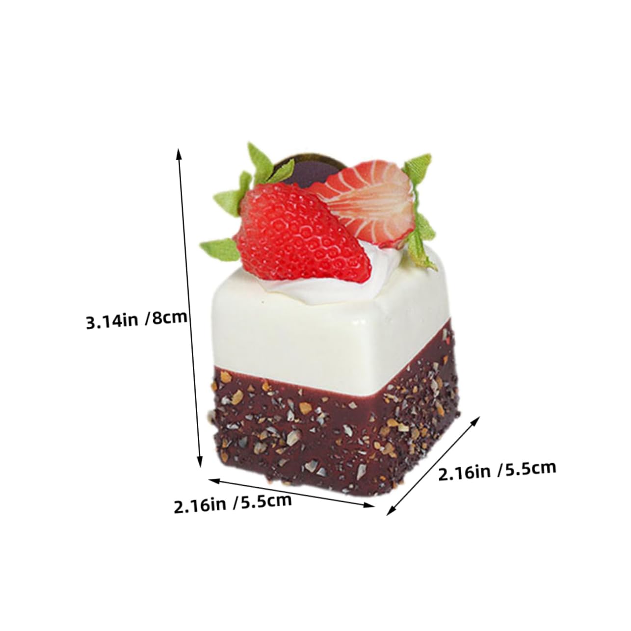 PartyKindom 8 Pezzi Torta Simulata Francese Fragole da Torta Finta Realistica in Pvc Robusto Espositore per Dessert Finto Accessori per Cucina per Servizi Fotografici e Allestimenti Scenici