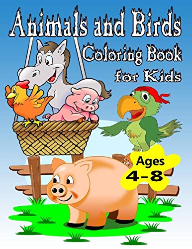 Animals and Birds Coloring Book for Kids Ages (4-8): Cute Animals and Birds: Relaxing Colouring Book for Kids, Cute Horses, Birds, Owls, Elephants, Dogs, Cats, Bears, Rabbits, Ages 4-8, 9-12. image 3