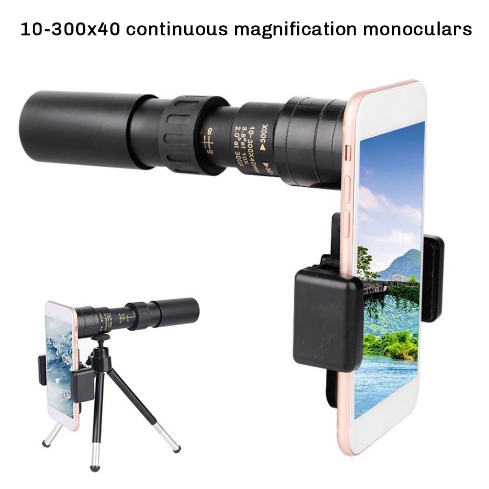 GOSER Zoom 10-300 X HD Binocolo Potente Portatile A Lungo Raggio Cannocchiale Professionale Telescopio Monoculare Visione Notturna Bassa Nero