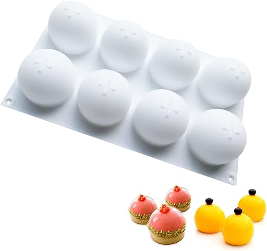 MARUKO 3D Silicone Spherical Spherical Moulds, Chocolate Dessert Mould Baking Mould for Making Hot Chocolate Bombs, Cake, Jelly, Dome Mousse