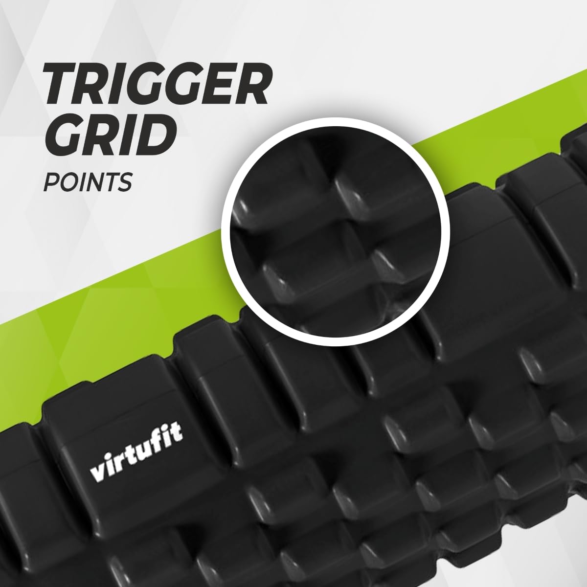 VirtuFit Rullo per massaggi a griglia in schiuma – 62 cm – Nero
