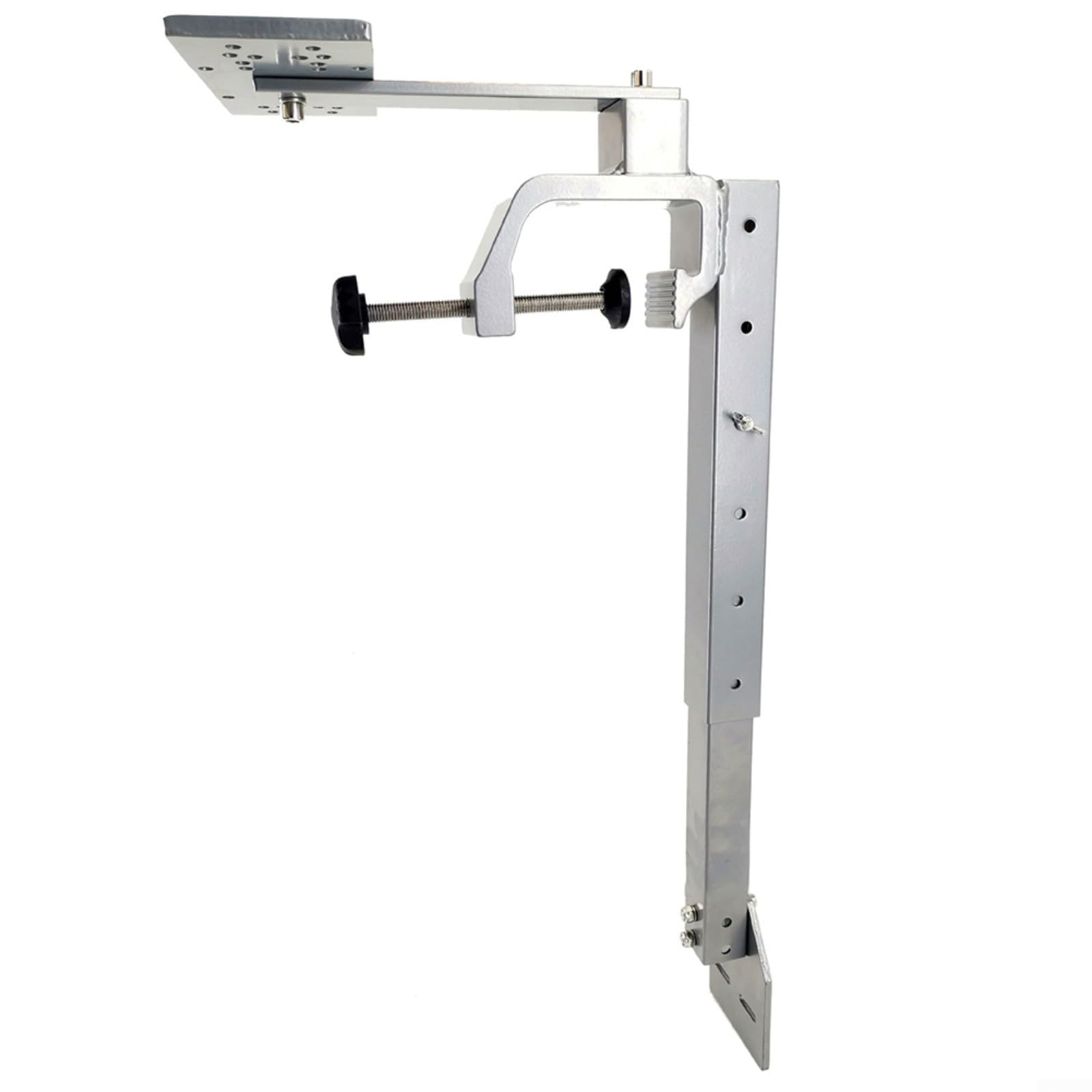 Soporte de aluminio para buscador de peces, barra de soporte ajustable, soporte de grado marino con placa inferior de múltiples agujeros para instalación de barco