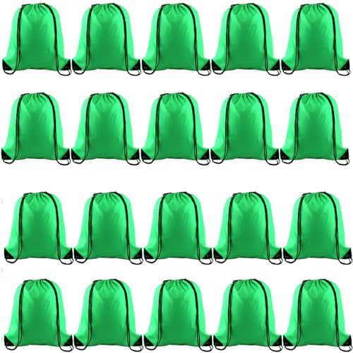 Image of KUUQA 20Pcs Green Drawstring Backpack Bags