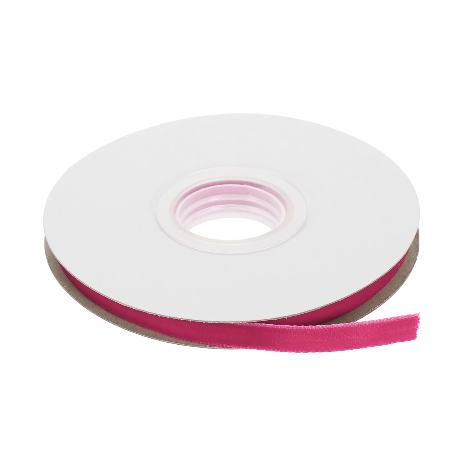 sourcing map Velvet Ribbon 6mm x 4.6m Single Face Spool Silky Velvet Fabric for Bouquets DIY Crafts Gift Wrapping Wedding Party Rose Red