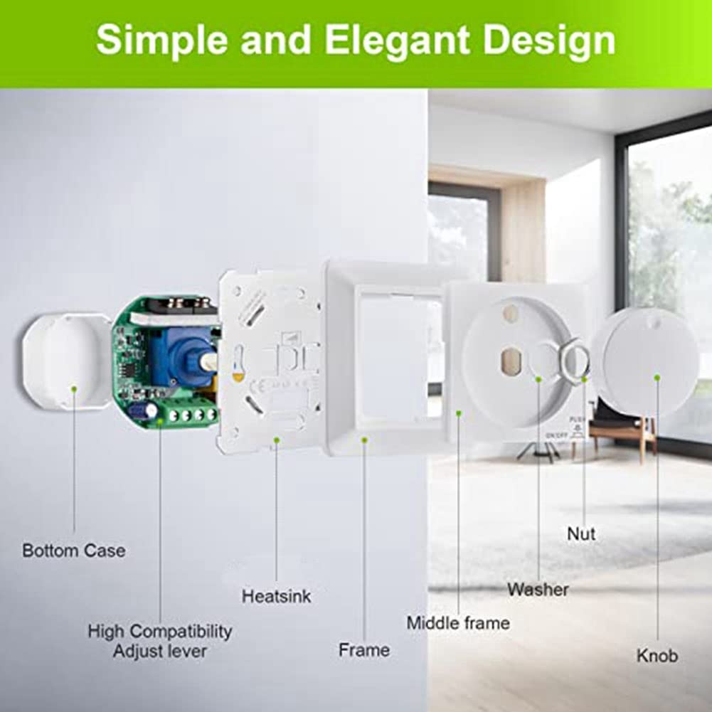 Booso Dimmer LED Gradateur encastrable 5-300 W Variateur LED pour LED Dimmable et Halogène