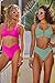 Becca Color Code - Women's High Waisted Shirred Bikini Bottom, Cheeky Coverage, Swimwear Separates for Women, Azalea, Large