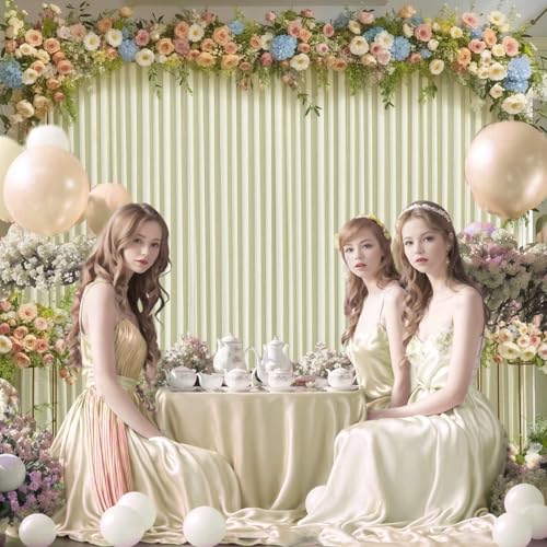 Image of 10 x 7 Feet Ivory Backdrop Curtain for Partie, Background Curtains for Photoshoot, Birthday, Wedding, Halloween, Thanksgiving, Christmas, New Year Party Decorations 5Ft x 7Ft, 2 Panels