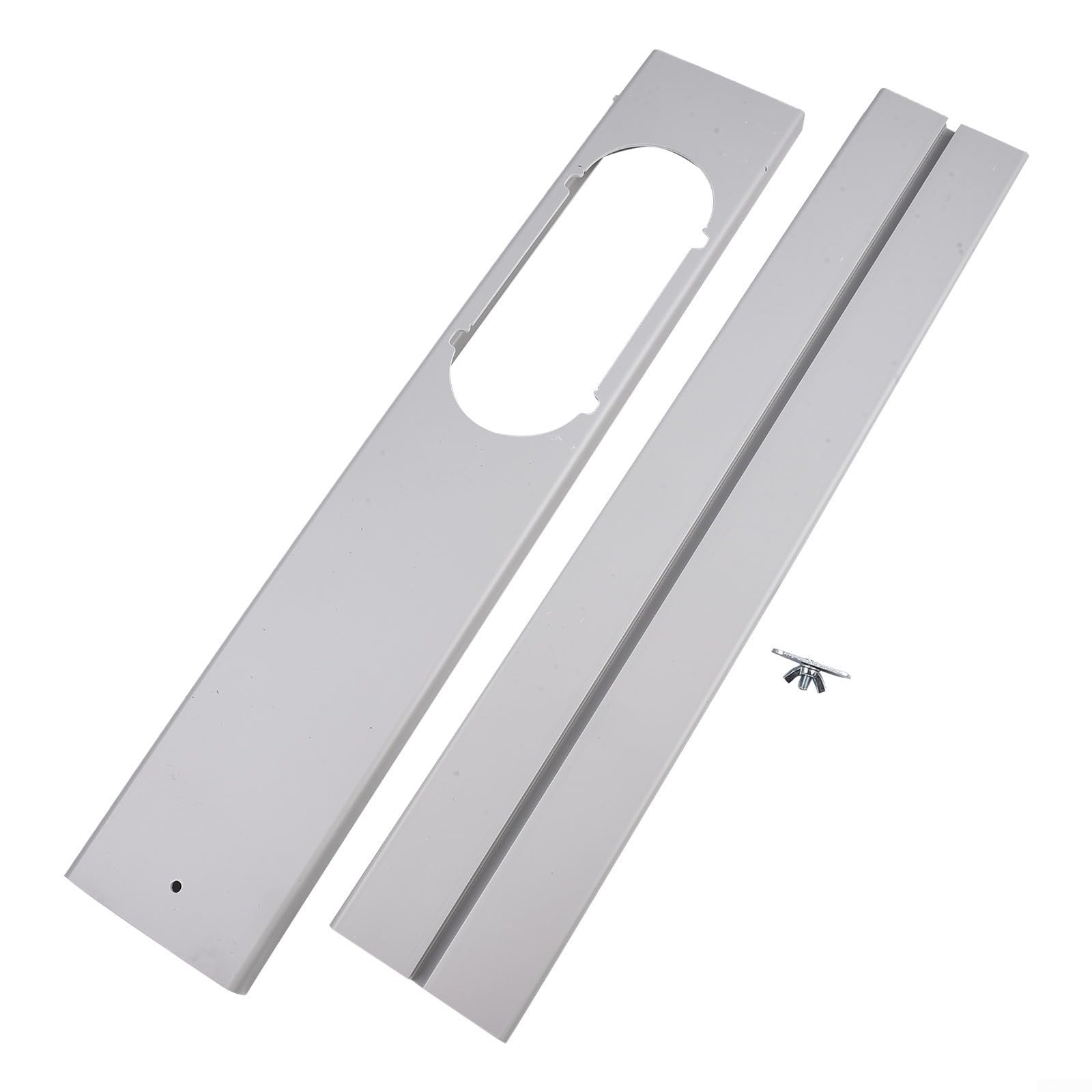 Deflettore mobile regolabile per aria condizionata, pannello sigillante per finestre in PVC, kit di scorrimento regolabile per vari modelli di condizionatore d'aria (2 pezzi)