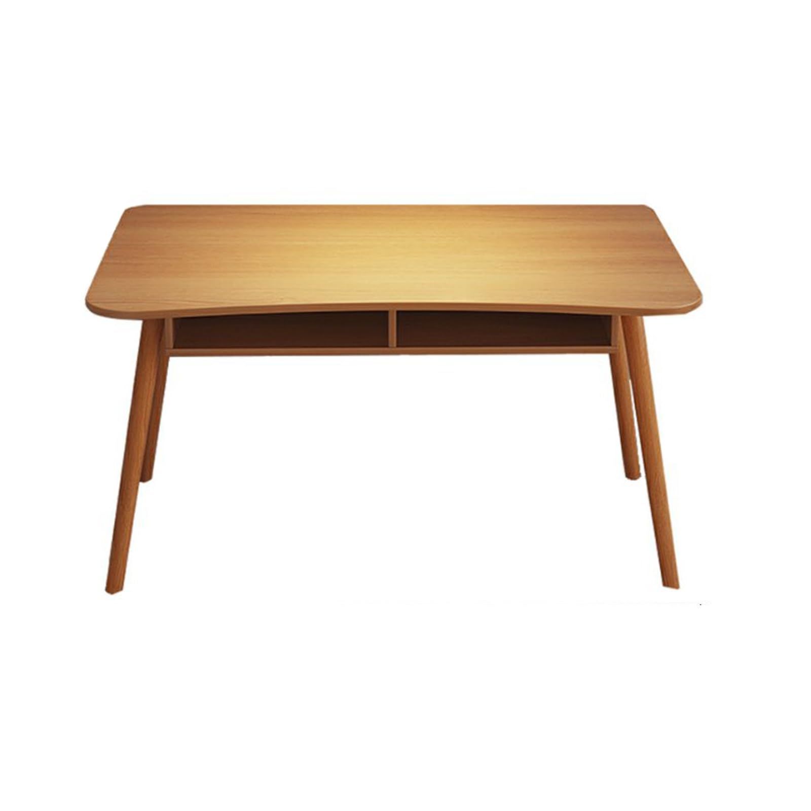 Bureau beige avec deux tiroirs et grand espace de rangement table de travail domicile