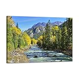 SKASNFAI Colorado River Wall Art Colourful Mountains Stream for Pictures Office Decor Living Room Nature Landscape Photography Artwork Print Framed (12L x 16W)