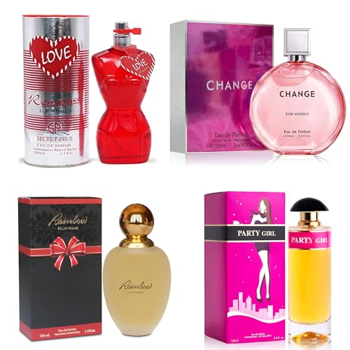 A CENTER Long Lasting Perfume Gift Set for Women, 4 x 100ml Eau de Parfum | Premium Fragrances Collection with Diverse Scents (4PCS Set-A2)