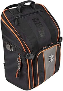Klein Tools 55482 Tool Bag Backpack, Heavy Duty Tradesman Pro Tool Organizer with 21 Pockets and Large Interior, Water Resistant