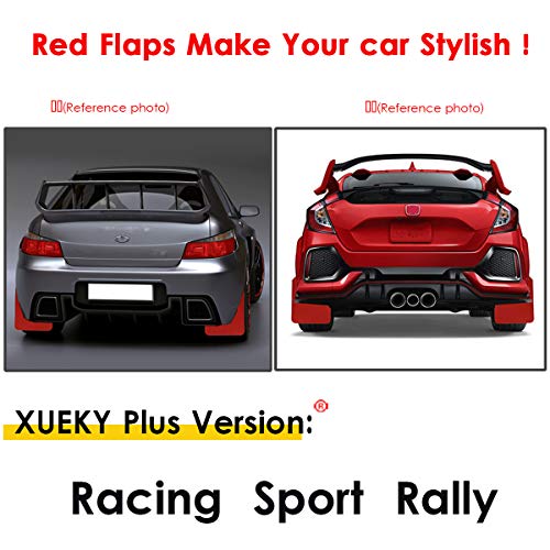 Image of XUKEY Red Racing Sport Universal Mud Flaps for Car Pickup SUV Van Truck Mudflaps Splash Guards Mudguards Dirty Traps Fender Flares