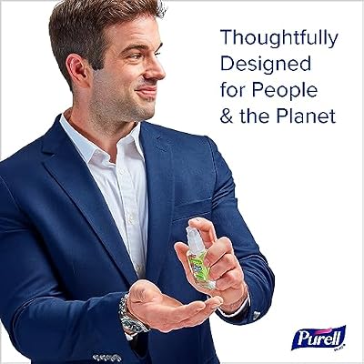 Purell Advanced Hand Sanitizer Naturals with Plant Based Alcohol, Citrus Scent, 2 Fl Oz Travel Size Pump Bottle (Pack of 6)- 9623-04-EC