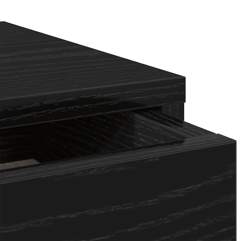 Monitorständer mit Schubladen schwarz Eichen-Optik 100x27x15 cm Doppel Monitorständer 2 Schubladen für Arbeitsplatz Büro Ordnung ergonomie