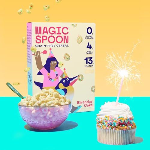 Image of Magic Spoon Birthday Cake High Protein Cereal - Keto & Gluten Free - 4 Pack