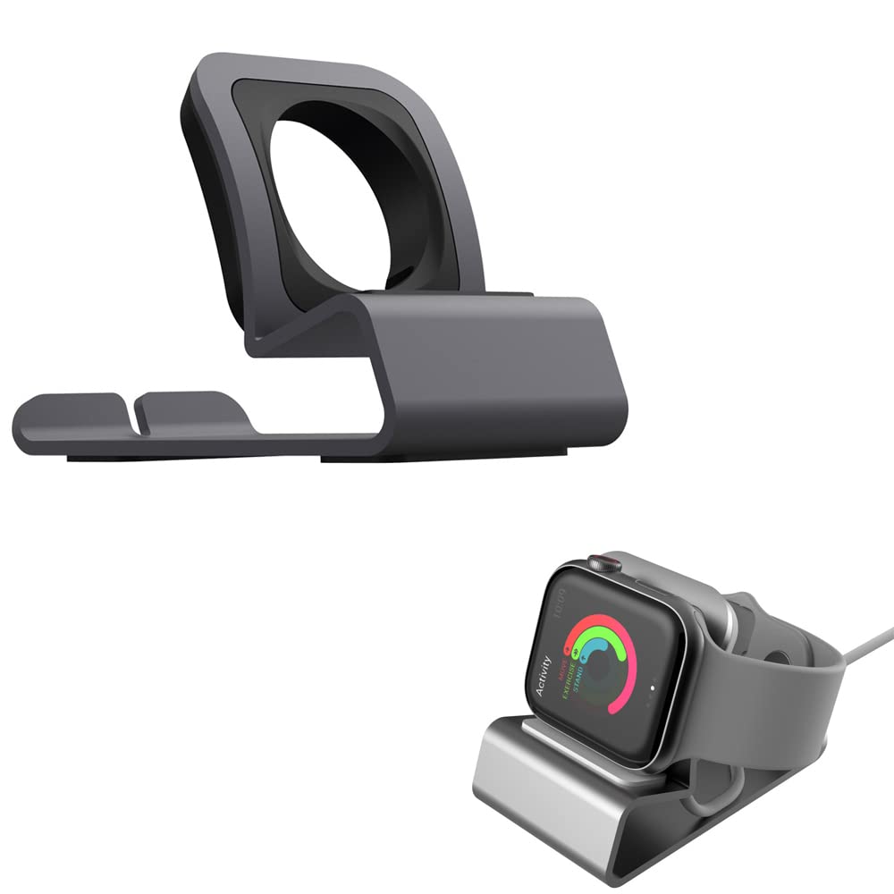 Azonee Charger Stand for Apple Watch 45mm 41mm 44mm 40mm 42mm 38mm iWatch Series 8 SE2 7 SE 6 5 4 3 2 1, Desktop Aluminum Holder for Apple Watch Charging Stand Dock Supports Nightstand Mode