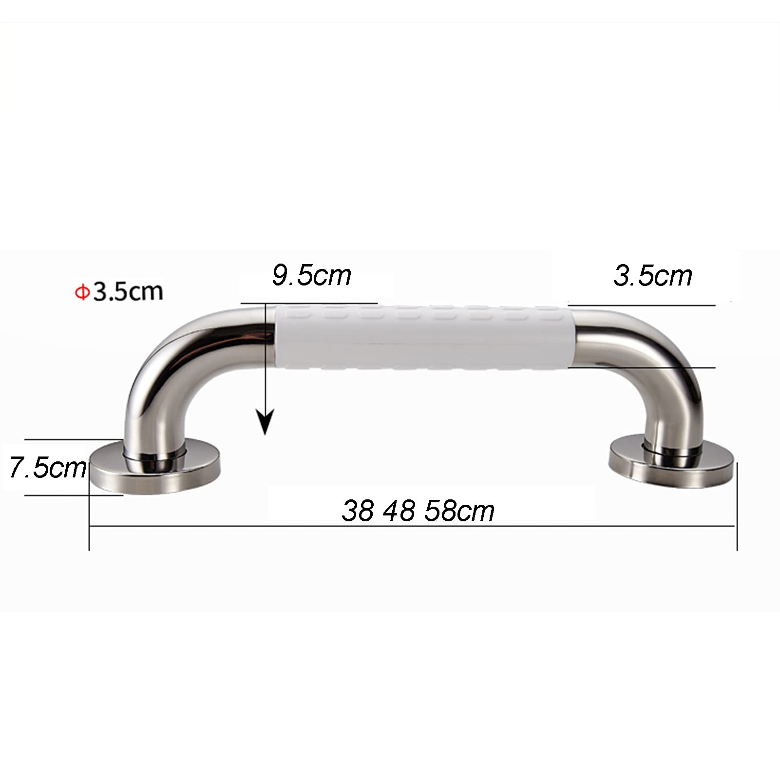 Barandillas Exteriores para Inodoro, baño, Cocina e Interiores, con asa Antideslizante de Seguridad, Barra de Ayuda para el baño (Color: Amarillo, Tamaño: 38 cm)