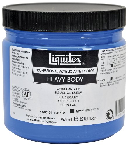 Image of Liquitex Professional Heavy Body Acrylic Paint 32-oz jar, Cerulean Blue