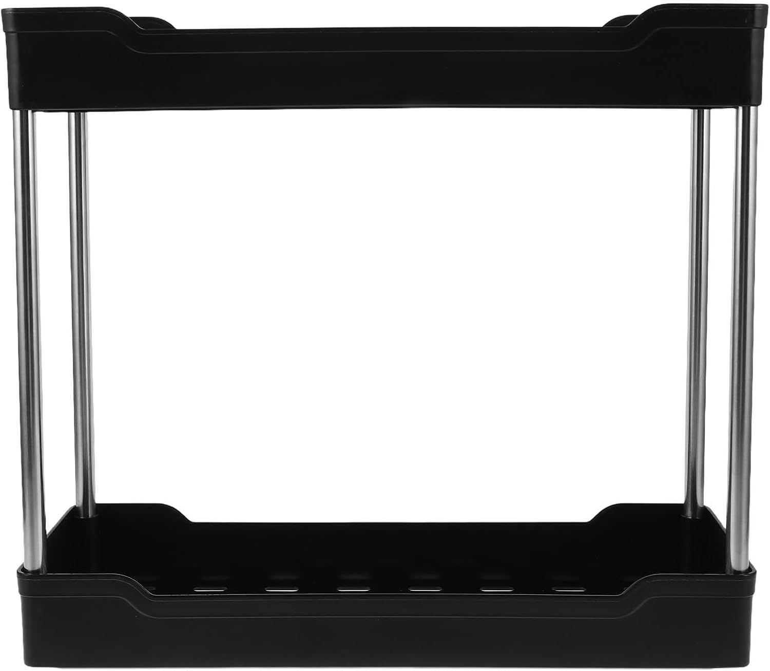 Tier Standing Shelf Unit with PP and Stainless Steel, Black