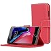 Snugg Legacy Leather Card Slot Flip Wallet Case for Apple iPhone 7 Plus - Red