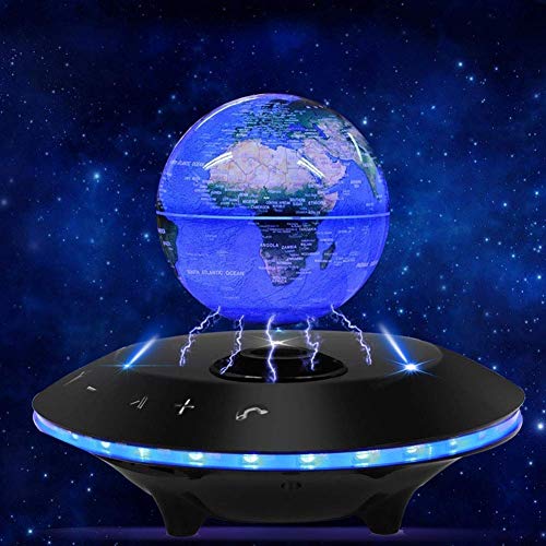 Home Accessories Floating Globe with LED Lights C Shape Magnetic Levitation Floating Globe World Map for Desk Decoration Lamp Wireless Bluetooth