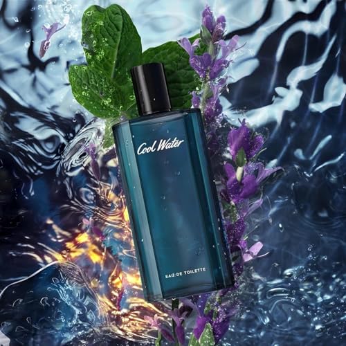 Image of Cool Water for Men Eau De Toilette Spray - Long Lasting Fresh Fragrance with Lavender & Mint Notes | Classic Aquatic Perfume for Men | 125ml / 4.2 fl.oz