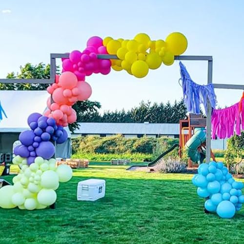 Image of Multicolor Neon Balloon Arch Garland Kit, Colorful Balloons Arch Assorted Color Latex Ballons Kit Rainbow Balloon Garland for Summer Pool Tropical Theme Carnival Kids Birthday Party Decorations