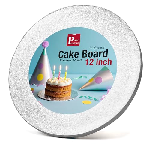 Paremmin 12inch Round Cake Boards 1/2inch Thick, Pack...