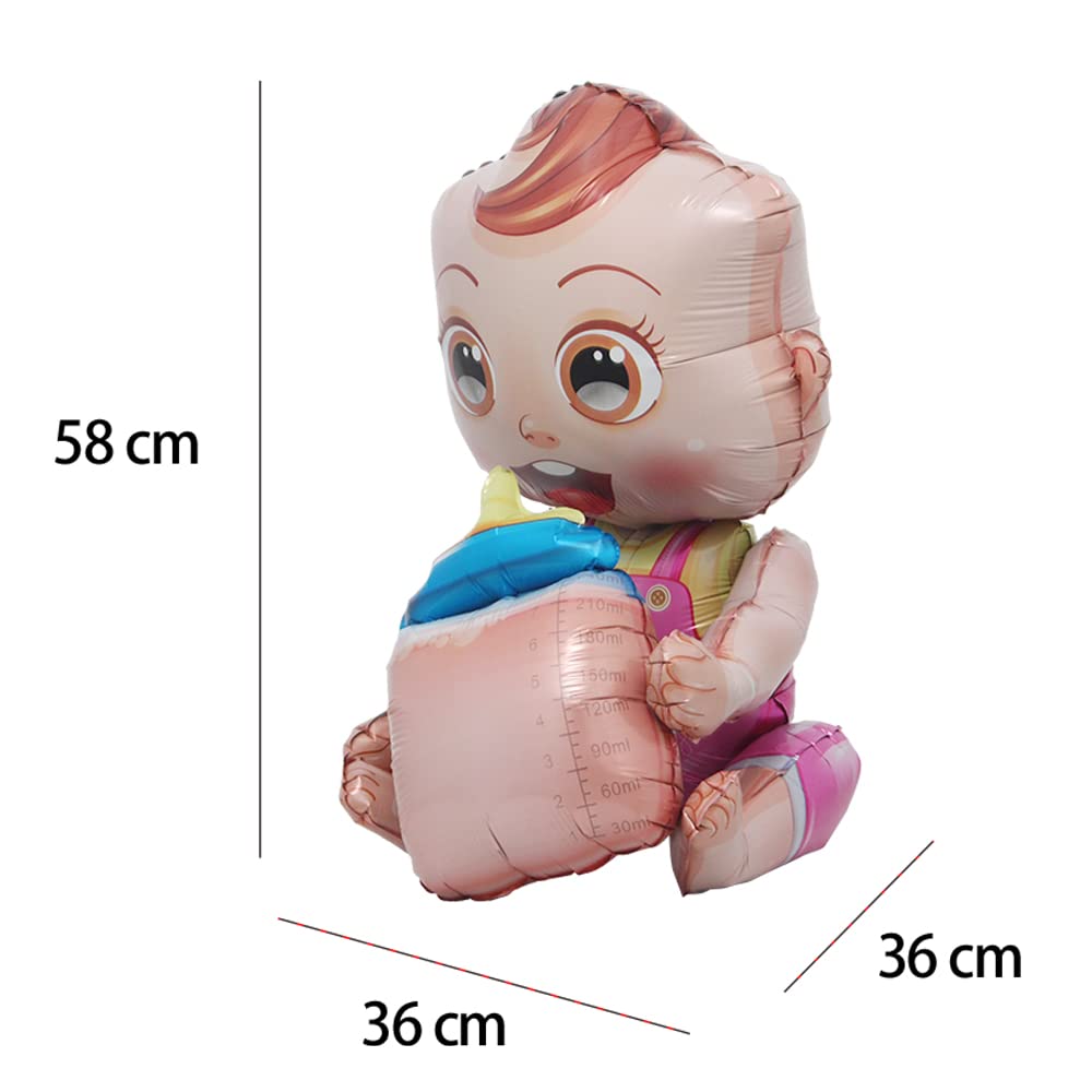 4D Self standing baby boy girl milk bottle Balloon Birthday Party Decoration Baby Shower happy 100 days Party Decoration (4D Baby Boy)