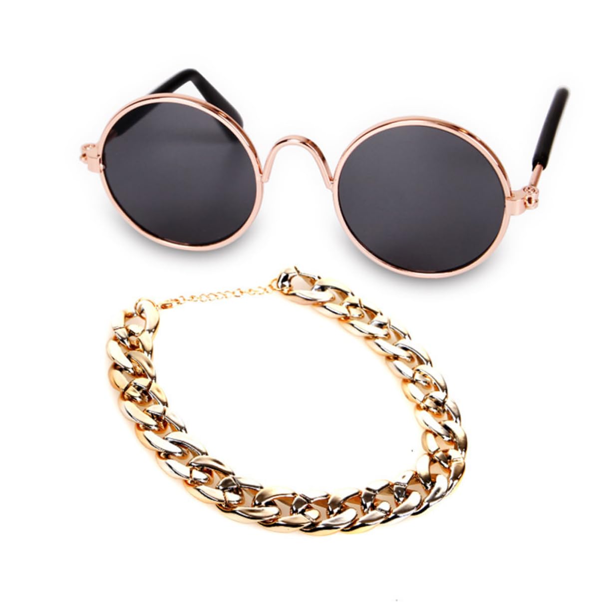 COLLBATH Pet Jewelry Set Necklace Tie Sunglasses for Cat Dog Parties Photo Sessions