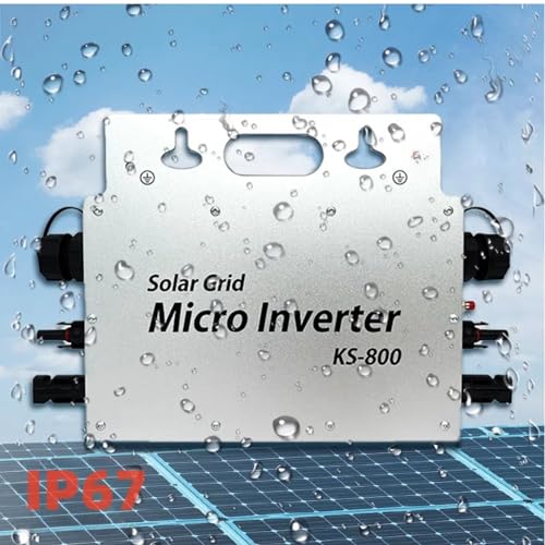 800W Micro Wechselrichter Solar Grid Tie mit AC Datenüberwachung Display IP67 mit WLAN App für 2 Solarmodule für Balkonkraftwerk, Wechselrichter Balkonkraftwerk 190-270V AC