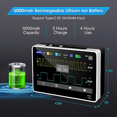 INFURIDER Oszilloskop, Digital Oszilloskop Multimeter, Handoszilloskop with 2 Kanal, Usb Oszilloskop, 100 MHz Bandbreite, TFT-LCD-Display, 1GSa/s Abtastrate, Zufällig verteilte Cover