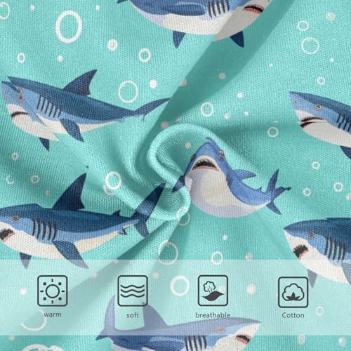 Wusikd Shark Girls' Underwear Cotton Blue Girls Briefs Soft Toddler Underwear 2T3
