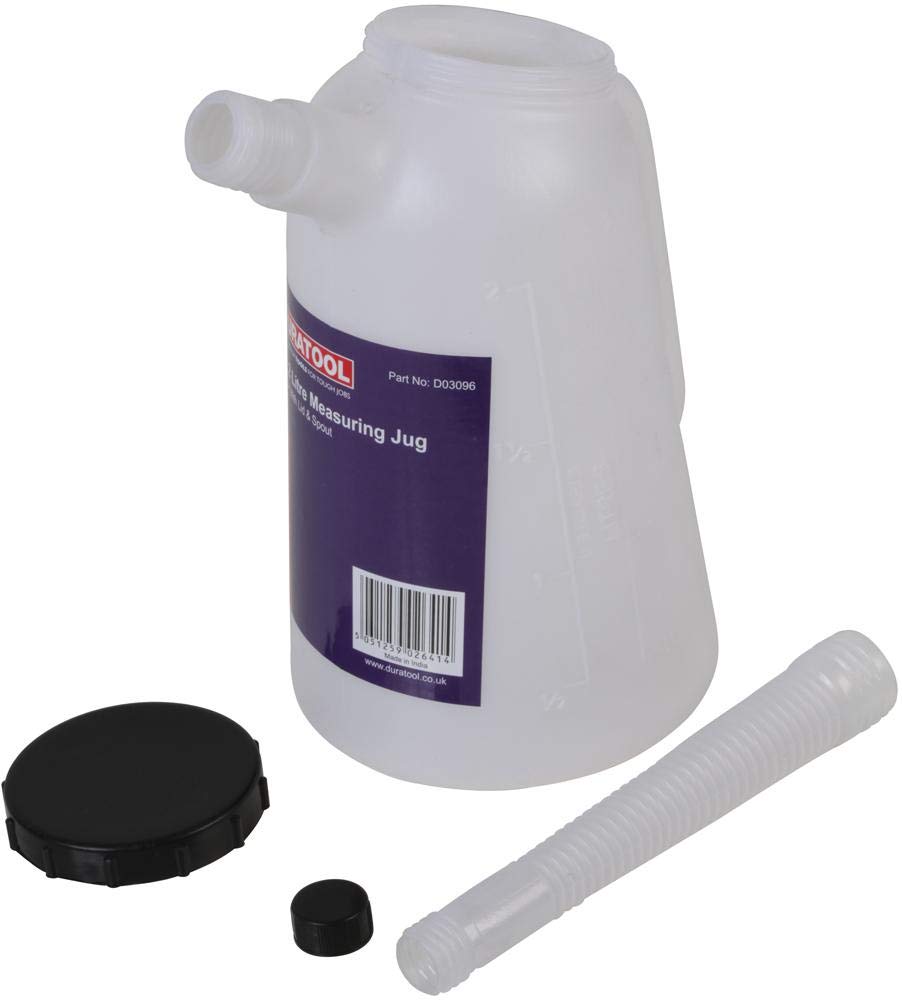 DURATOOL D03096 2L Plastic Measuring Jug Plus Lid and Spout