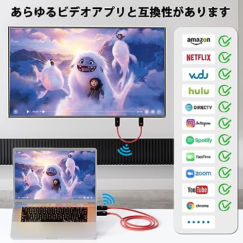 undefined ワイヤレスHDMI 無線 送受信機セット ワイヤレス hdmi 無線 1080P/5Ghz 30M転送距離 ワイヤレスディスプレイ 無線接続 設定不要 音声映像同期出力 スマホ/TV/PC/Laptop/Window/カメラ/監視カメラなど適用 の商品画像 6