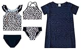 Girls' Leopard 5 Piece Girls Fashion Mix and Match Swimsuit Bathing Suit Bathingsuit Set 4
