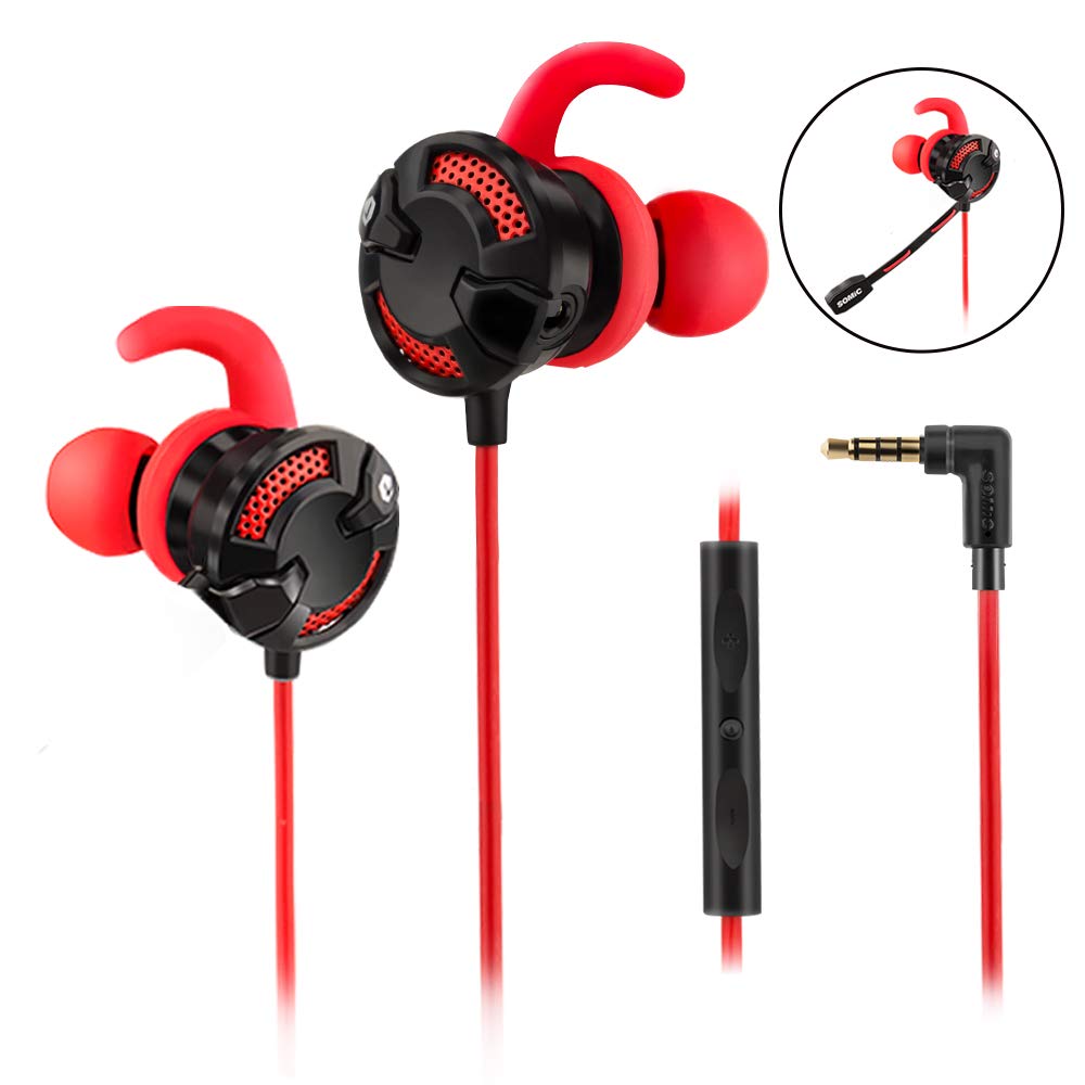 Somic G618 Stereo Gaming Headset with Detachable Mic for PS4, Xbox One, PC Laptop, Mobile Phone, 3.5mm in-Ear Headphones with Microphone Game Earphone Bass Earbuds with Volume Controller