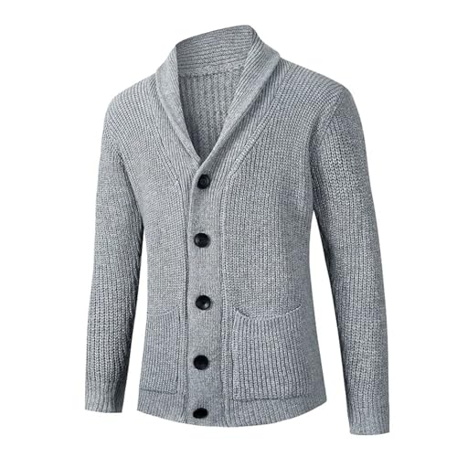 Men's Sweaters Turn Down Collar Knitted Cardigan Solid Single Breasted Casual Knitwear Sweatercoat2